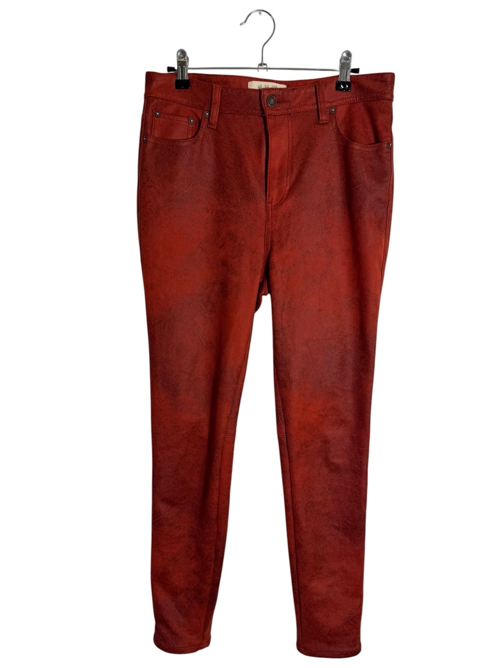 Free People We The Free Red Microsuede Skinny Pants 29